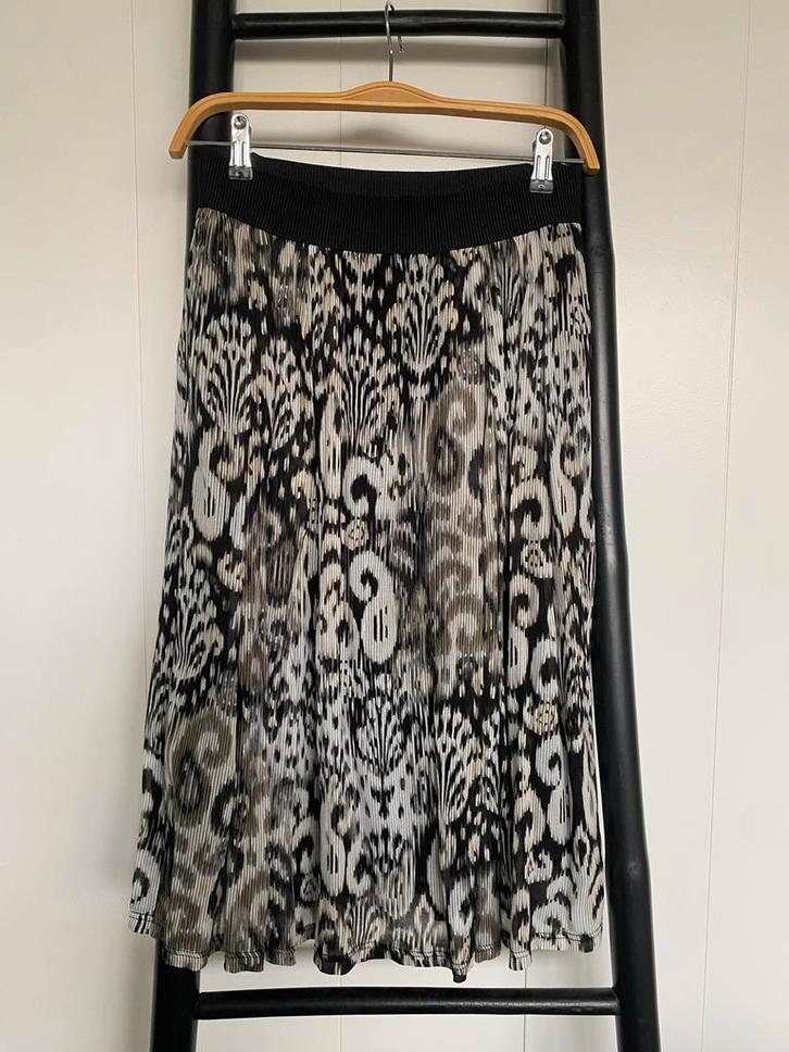 Geisha rok - Maat 36 (S) - Zwart/Beige, Kleding | Dames, Rokken, Nieuw, Maat 36 (S), Zwart, Onder de knie, Ophalen of Verzenden