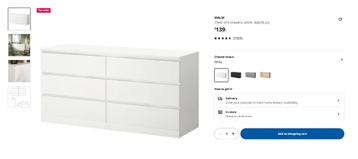 MALM Ikea White Chest of Drawers