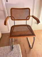 Vintage Italiaanse Cesca Stoel - Chroom & Riet, Huis en Inrichting, Stoelen, Ophalen, Gebruikt, Bruin, Metaal