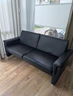Zwarte leren bank, Ophalen, Gebruikt, 75 tot 100 cm, Tweepersoons
