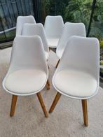 6x witte Kuipstoelen - Scandinavisch Design, Huis en Inrichting, Wit, Scandinavisch, Zo goed als nieuw, Vijf, Zes of meer stoelen