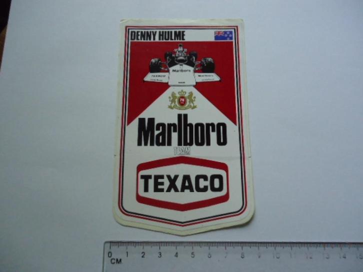 sticker oud DENNY HULME Formule 1 Marlboro vintage race gp, Verzamelen, Stickers, Zo goed als nieuw, Bedrijf of Vereniging, Verzenden