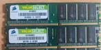 Corsair VS1GB400C3 Value Select 1GB DDR @ 400MT/s kit van 2, Computers en Software, RAM geheugen, 1 GB of minder, DDR3, Ophalen of Verzenden