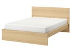 Malm bed ikea 140x200 inclusief matras, Ophalen, Gebruikt, Beige, Tweepersoons