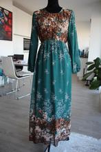 Prachtige vintage maxi-jurk;smaragdgroen&bruintinten mt 38, Maat 38/40 (M), Ophalen of Verzenden, Zo goed als nieuw, Zernisan