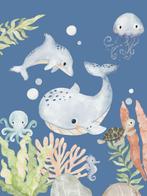 Kinderposter Dieren in de Oceaan Blauw Little Dreamzzz, Nieuw, Ophalen of Verzenden, Wanddecoratie, Support@littledreamers.nl
