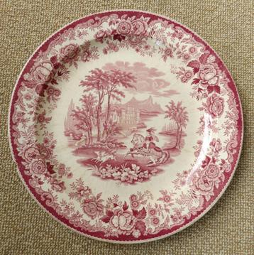  P. Regout rood bord 34,5cm Amazone  beschikbaar voor biedingen