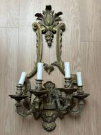 Vintage bronzen wandkandelaar., Huis en Inrichting, Ophalen of Verzenden, Gebruikt