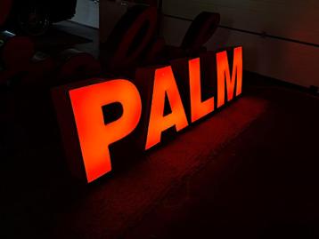 Grote reclame lichtbak Palm bier 204cm bij 50cm, hij werkt. beschikbaar voor biedingen