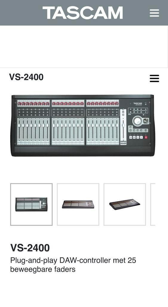 Tascam US-2400 DAW Controller with 25 Moving Faders, Muziek en Instrumenten, Mengpanelen, Zo goed als nieuw, Ophalen of Verzenden