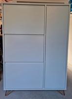 Design Schoenenkast, Grijs met koperkleur pootjes, Huis en Inrichting, Ophalen of Verzenden, Zo goed als nieuw