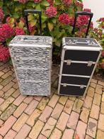Make-up koffer met wielen ZEBRA PRINT, Zwart, Ophalen of Verzenden, Zo goed als nieuw, Met slot