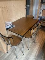 Retro vintage eettafel en stoelen, Huis en Inrichting, Ophalen, 100 tot 150 cm, 50 tot 100 cm, Zo goed als nieuw