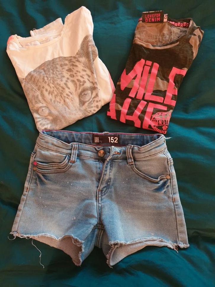 Vingino Name it Dutch Dreams denim 152, Kinderen en Baby's, Kinderkleding | Maat 152, Zo goed als nieuw, Meisje, Broek, Ophalen of Verzenden