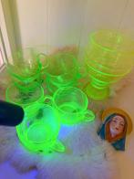 Andries Copier 1924 Uranium Anna Groen glazen  7x izgst, Antiek en Kunst, Ophalen