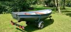 Stoere stalen boot/ vlet incl 4 PK motor en nette trailer, Watersport en Boten, Sloepen, Ophalen, Gebruikt, Tot 10 pk, Staal