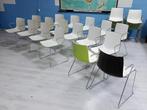 16 moderne stoelen kunststof chroom appelgroen, Ophalen, Gebruikt, Overige kleuren, Metaal