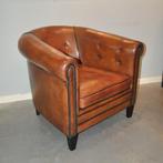 Clubfauteuil met karakter in schaapsleer, Huis en Inrichting, Fauteuils, Ophalen, Gebruikt, 75 tot 100 cm, Leer