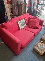 2 rode stoffen sofa's in goede staat, Huis en Inrichting, Banken | Sofa's en Chaises Longues, Ophalen, 150 tot 200 cm, Tweepersoons