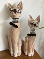 Katten van hout, Verzamelen, Beelden en Beeldjes, Ophalen of Verzenden, Zo goed als nieuw, Dier