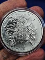(9194) South Korea TOP  ZI:SIN DRAGON 2024 1 Clay ONE OUNCE, Ophalen of Verzenden, Losse munt, Zilver