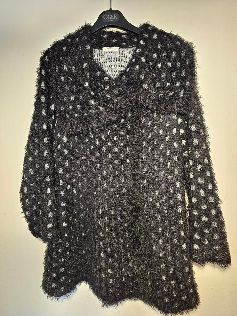 Paprika vest cardigan met grote kraag, fleece stof maat M/L, Ophalen of Verzenden