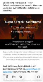 Concert tickets Susan en Freek 17 mei, Twee personen, Mei