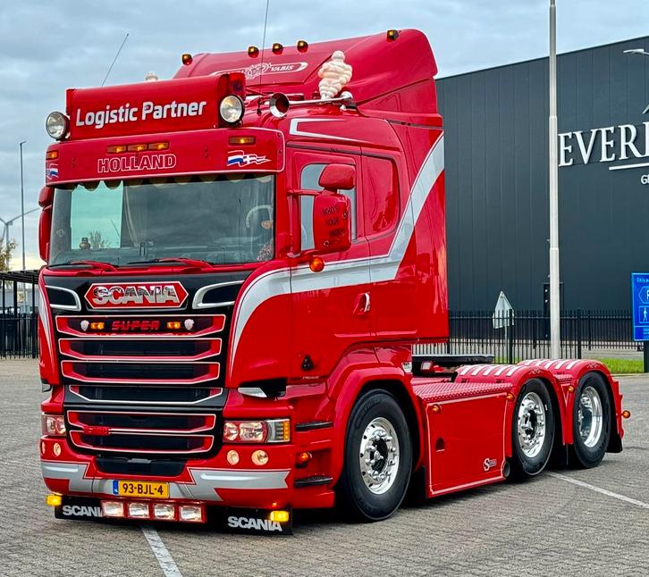 Scania R450 streamline Showtruck, Auto's, Vrachtwagens, Bedrijf, Scania, Diesel, Euro 6, Automaat, Rood, Overige kleuren, Overige bekleding