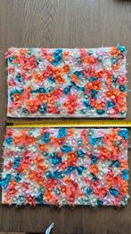 Dutch decor sierkussens knoppen oranje turquoise coral x 2, Ophalen of Verzenden, Zo goed als nieuw, Vierkant