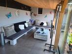 steigerhout loungeset met kussens en tafel op wielen, Tuin en Terras, Ophalen, Gebruikt, Meer dan 8 zitplaatsen, Steigerhout