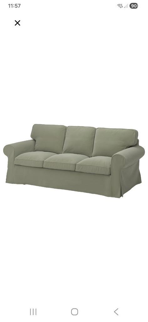Hoezen ikea ektorp nog geen jaar oud, Huis en Inrichting, Slaapkamer | Slaapbanken, Zo goed als nieuw, Overige maten, Grijs, Groen