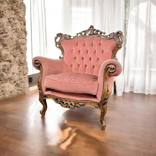 vintage barok fauteuil / éénzit / retro stoel, Huis en Inrichting, Stoelen, Gebruikt, Eén, Ophalen