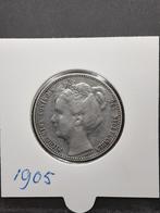 1 gulden 1905 koningin Wilhelmina, 1 gulden, Zilver, Ophalen of Verzenden, Koningin Wilhelmina