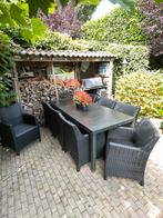 Solide 8 persoons tuinstel 210 x 97 natuursteen, Ophalen, Gebruikt, 8 zitplaatsen, Wicker