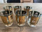 Set van 6 glazen met bladgoud!, Ophalen, Gebruikt, Overige typen