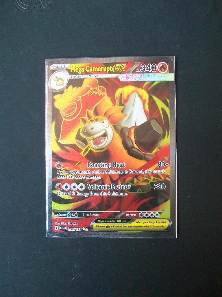 8200. Nieuwe Pokemon Kaart Secret Mega Camerupt EX (156/132), Verzenden, Nieuw, Losse kaart, Foil