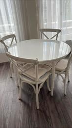 Eetkamer stoelen met kruis 4 stuks (geen Ikea), Ophalen of Verzenden, Gebruikt