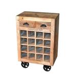 Vintage Wijnkar Wijntrolley Retro Mangohout Drankenkar, Info@dehanzeherten.nl, 15 tot 25 flessen, Nieuw, Ophalen of Verzenden