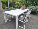 Tuintafel met 6 stoelen en kussens, Ophalen of Verzenden, Gebruikt