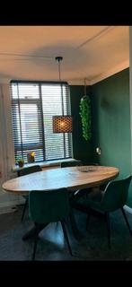 Mangohouten eettafel 160x90 cm, Ophalen, 50 tot 100 cm, Zo goed als nieuw, 150 tot 200 cm