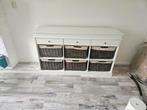 Witte Opbergkast met Manden en Lades, Huis en Inrichting, Kasten | Dressoirs, 100 tot 150 cm, Ophalen of Verzenden, Met lade(s)