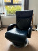 Elektrische Relaxstoel - Blauw Leer, Huis en Inrichting, Fauteuils, Ophalen, Gebruikt, 50 tot 75 cm, Leer
