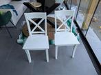 4 witte Ikea Ingolf stoelen, Huis en Inrichting, Stoelen, Ophalen, Gebruikt, Wit