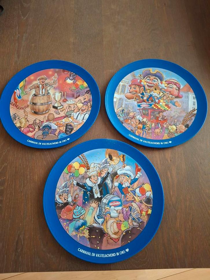 3 Carnaval Bordjes Jan Linders, Verzamelen, Supermarktacties, Albert Heijn, Ophalen of Verzenden