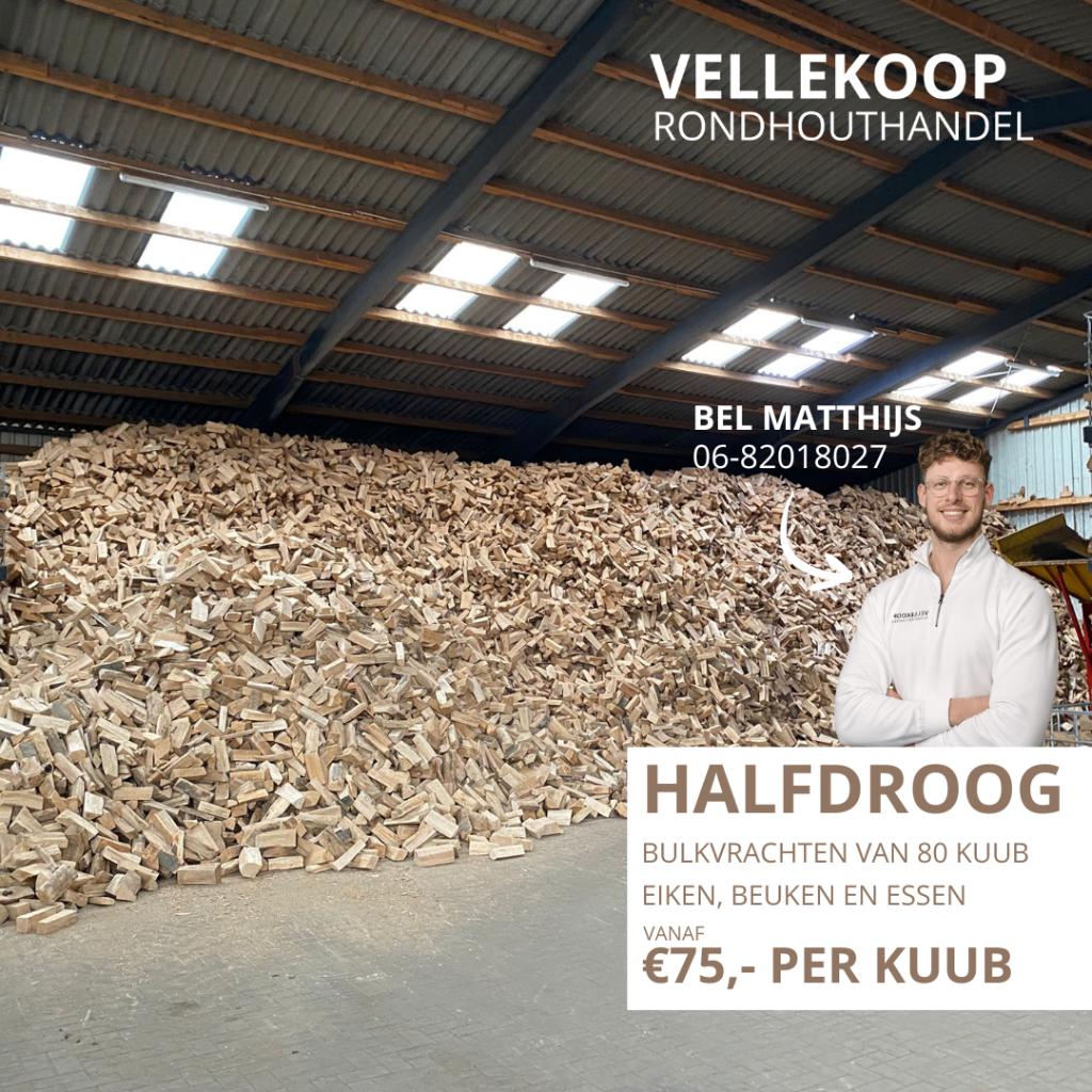 Haardhout in bulk leverbaar | mix eik, beuk en es, Tuin en Terras, Haardhout, 6 m³ of meer, Verzenden, Beukenhout, Blokken