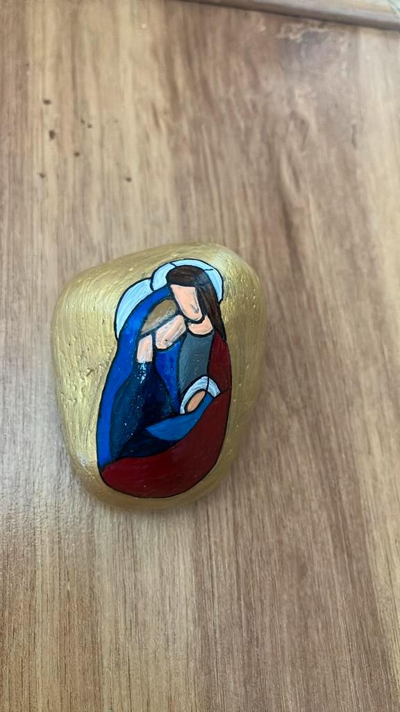 Beschilderde steen icoon, Hobby en Vrije tijd, Schilderen, Zo goed als nieuw, Ophalen of Verzenden