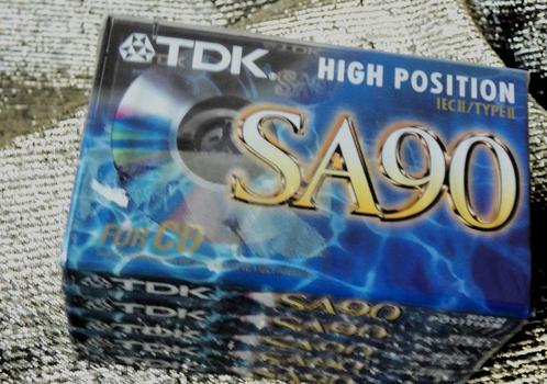 TDK SA90 CASSETTES in folie 5x, Cd's en Dvd's, Cassettebandjes, Nieuw in verpakking, Onbespeeld, Overige genres, 2 t/m 25 bandjes