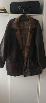 Super warme donkerbruine leren herenjas maat 52, Ophalen of Verzenden, Gedragen, Maat 52/54 (L), Bruin