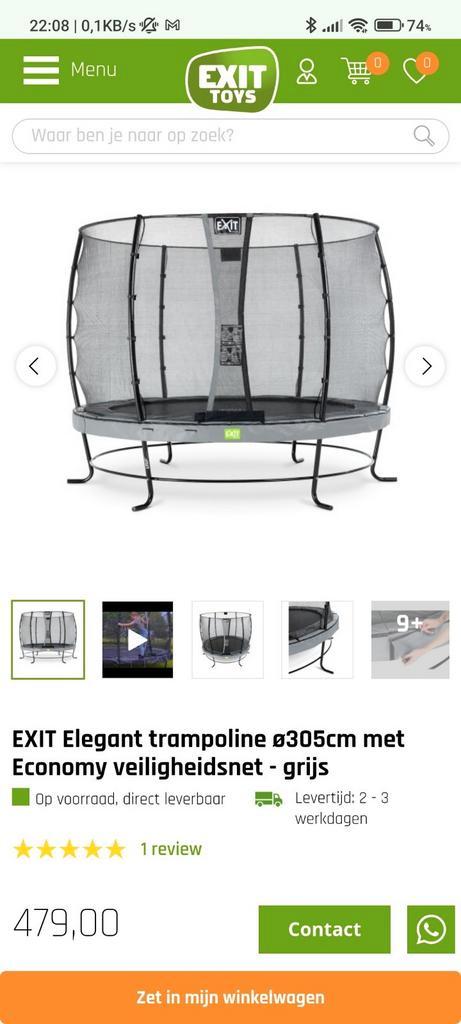 EXIT Elegant Premium trampoline ø305cm, Kinderen en Baby's, Speelgoed | Buiten | Trampolines, Gebruikt, Ophalen