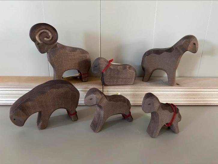 Ostheimer bruine schapen groep compleet nieuw, Kinderen en Baby's, Speelgoed | Houten speelgoed, Nieuw, Overige typen, Ophalen of Verzenden